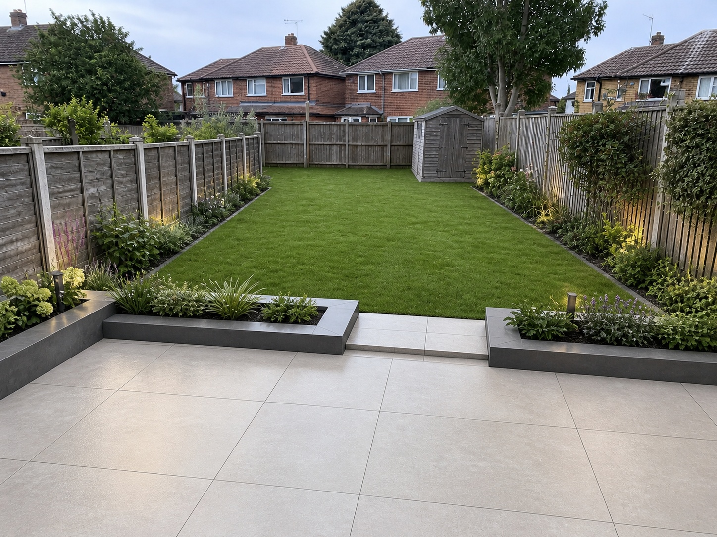 Illustrative AI mock-up of the same property with a block-paved driveway and contrasting border