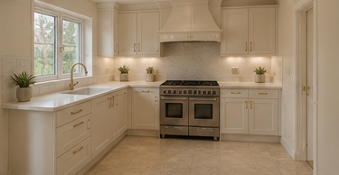 After image showing a cream shaker kitchen design concept for a TailoredQuote visual quote.