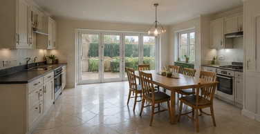 Before image showing a larger family kitchen-diner before a TailoredQuote AI kitchen design concept.