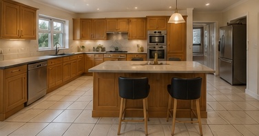 Before image showing a large family kitchen before a premium TailoredQuote AI kitchen design concept.